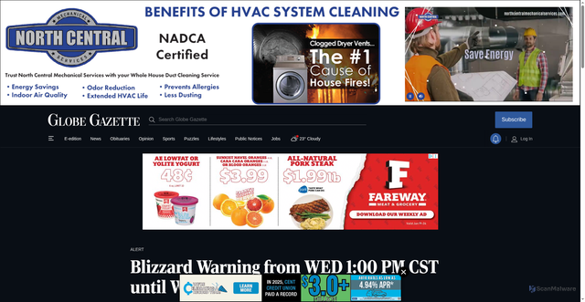 Security scan screenshot of https://globegazette.com/news/local/weather/article_046e8258-ba3f-5a33-8930-ebd5ccd33fe0.html