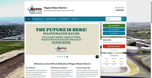 Security scan screenshot of https://magnawaterut.gov/