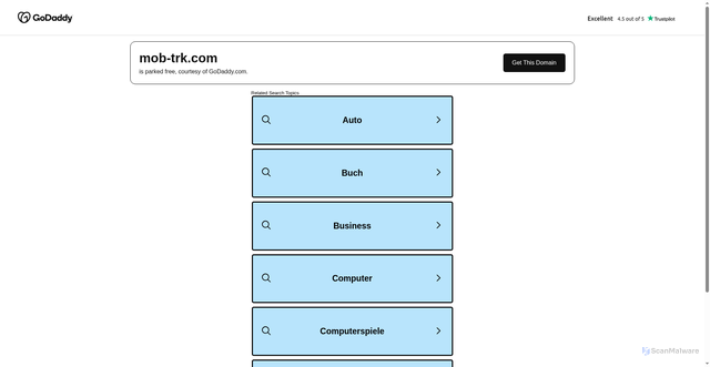 Security scan screenshot of https://mob-trk.com