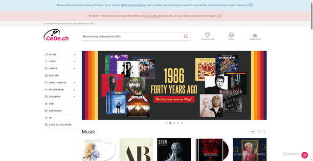 Security scan screenshot of https://www.cede.ch