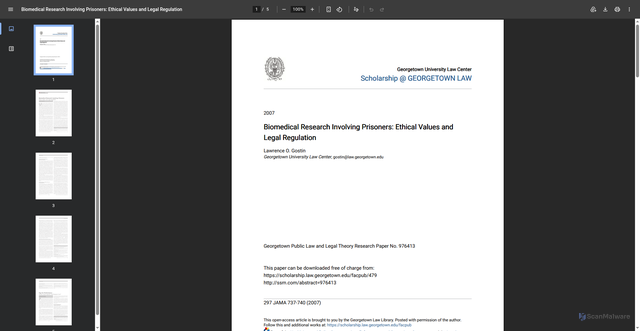 Security scan screenshot of https://scholarship.law.georgetown.edu/cgi/viewcontent.cgi?article=1478&context=facpub