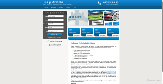Security scan screenshot of http://ruislipminicabs.online/