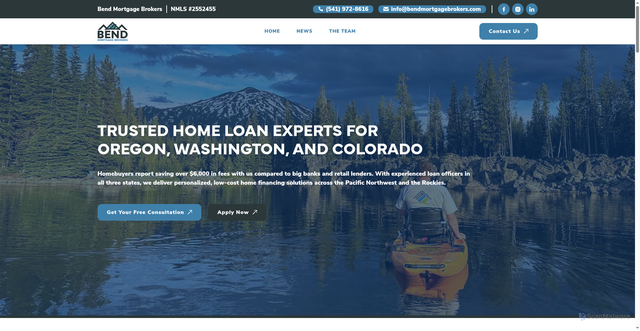 Security scan screenshot of https://www.bendmortgagebrokers.com/