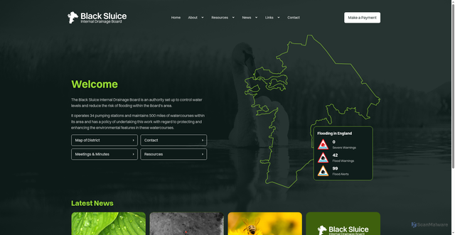 Security scan screenshot of https://www.blacksluiceidb.gov.uk/