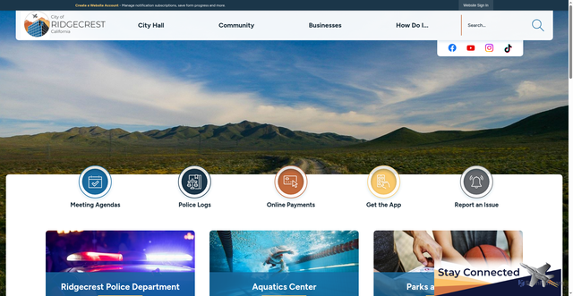 Security scan screenshot of https://ridgecrest-ca.gov/
