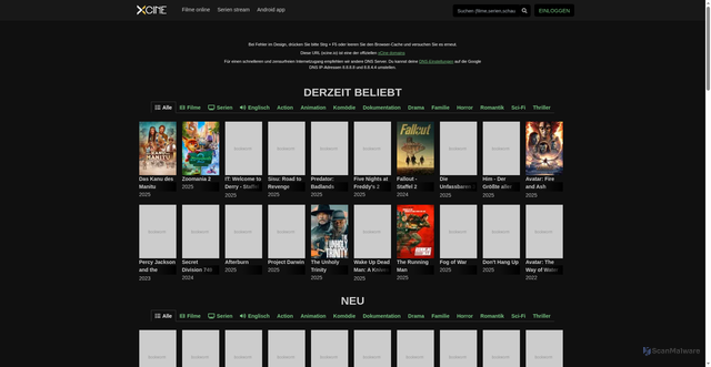Security scan screenshot of https://xcine.ru