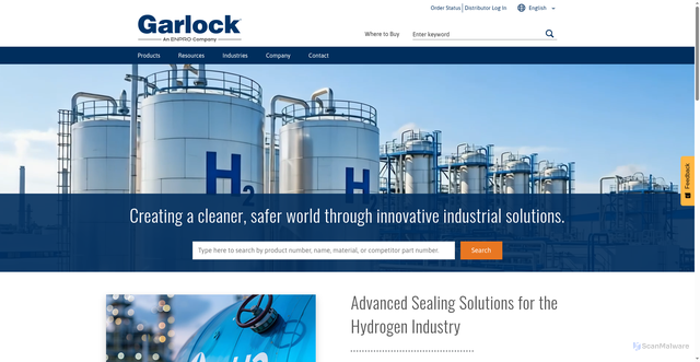 Security scan screenshot of https://www.garlock.com