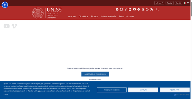 Security scan screenshot of https://www.uniss.it