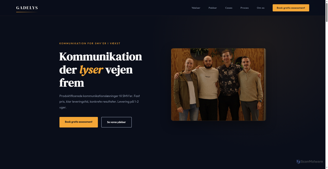 Security scan screenshot of https://gadelys.com/index.html