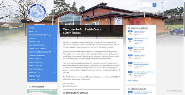 Security scan screenshot of https://www.ashpcsurrey.gov.uk/