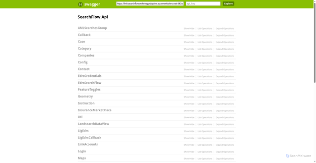 Security scan screenshot of https://lmksearchfloworderingprdapine.azurewebsites.net