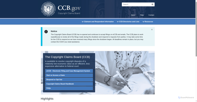 Security scan screenshot of https://ccb.gov/