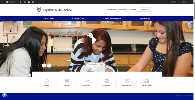 Security scan screenshot of https://hms.highland-k12.org/