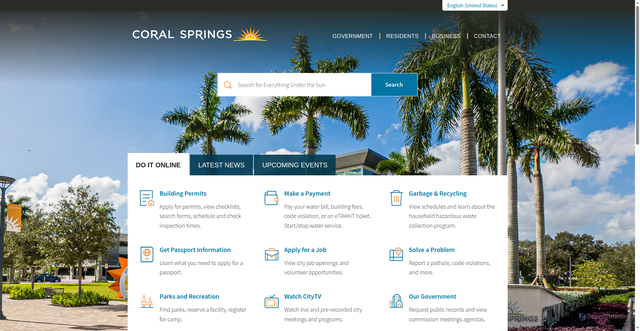 Security scan screenshot of https://www.coralsprings.gov/