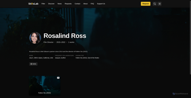 Security scan screenshot of https://stillslab.com/directors/rosalind-ross