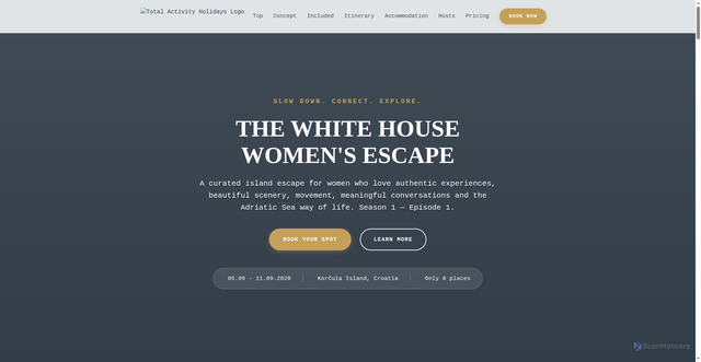 Security scan screenshot of https://womens-escape.pages.dev/