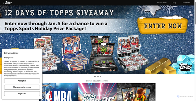 Security scan screenshot of https://play.toppsapps.com/