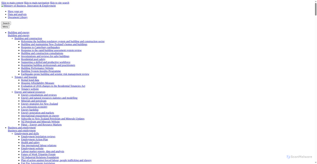 Security scan screenshot of https://www.mbie.govt.nz/