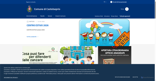 Security scan screenshot of https://www.comune.castelseprio.va.it