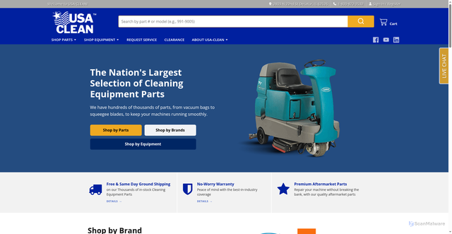 Security scan screenshot of https://shop.usaclean.com