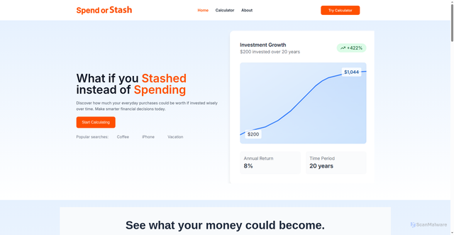 Security scan screenshot of https://spendorstash.com