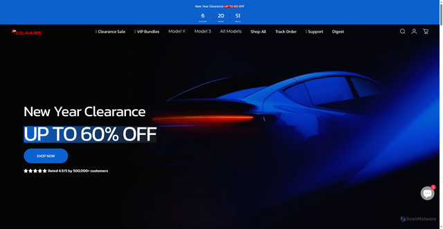 Security scan screenshot of https://teslahubs.com