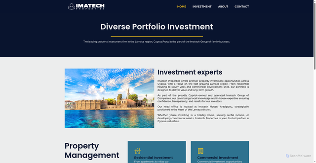 Security scan screenshot of https://imatechproperties.com/