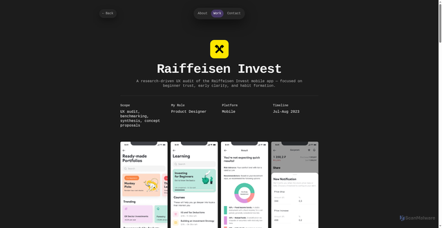 Security scan screenshot of https://kavakhrusheva.com/raiffeisen.html