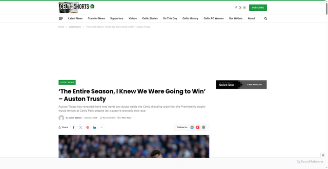 Security scan screenshot of https://celticshorts.com/2026/06/the-entire-season-i-knew-we-were-going-to-win-auston-trusty/
