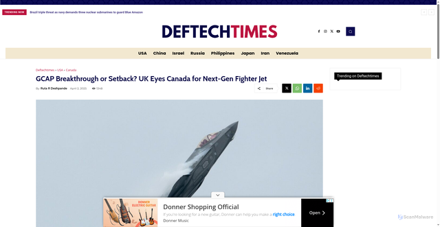 Security scan screenshot of https://deftechtimes.com/uk-signals-crucial-opportunity-for-canada/
