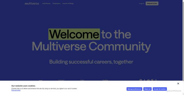 Security scan screenshot of https://community.multiverse.io