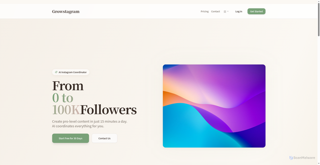 Security scan screenshot of http://growstagram.com/