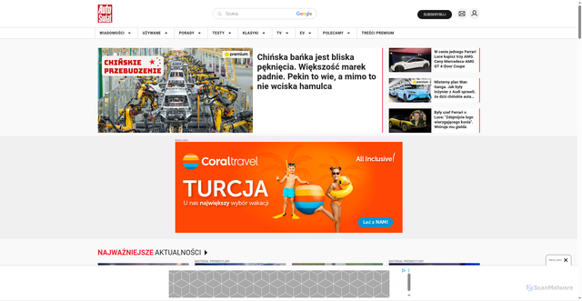 Security scan screenshot of https://auto-swiat.pl