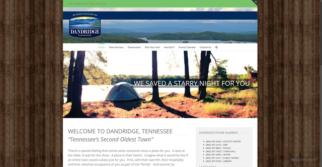 Security scan screenshot of https://dandridgetn.gov/