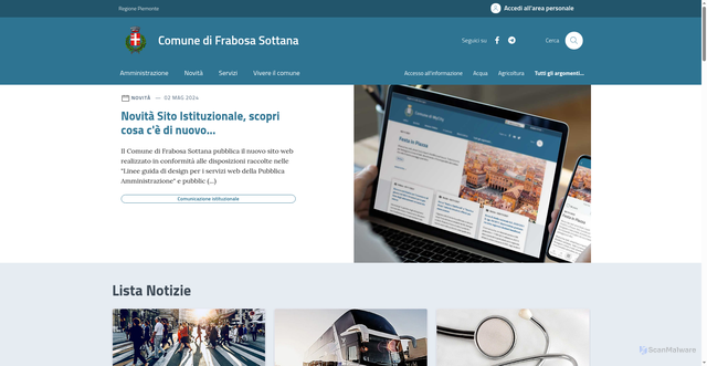 Security scan screenshot of https://www.comune.frabosa-sottana.cn.it/