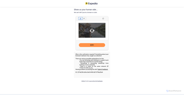 Security scan screenshot of https://expedia.com