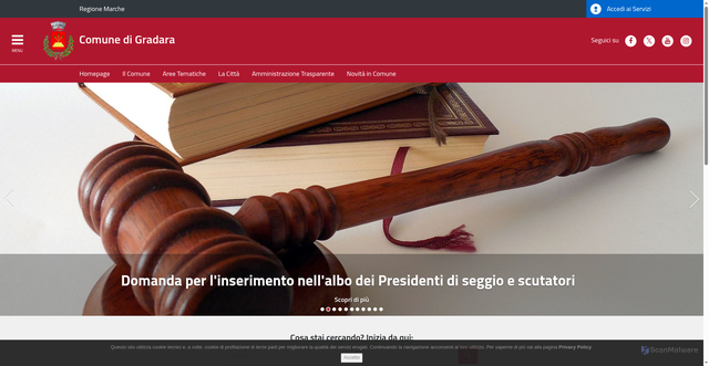 Security scan screenshot of https://www.comune.gradara.pu.it/