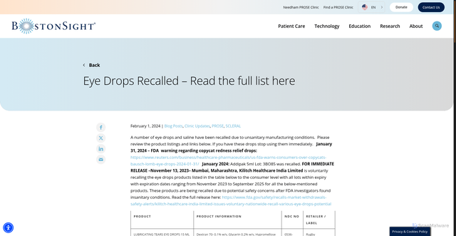 Security scan screenshot of https://www.bostonsight.org/eye-drops-recalled-2023/