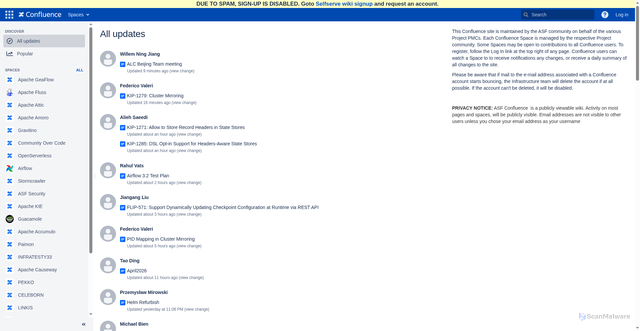 Security scan screenshot of https://cwiki.apache.org