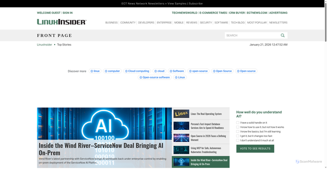 Security scan screenshot of https://www.linuxinsider.com