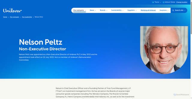 Security scan screenshot of https://www.unilever.com/our-company/our-leadership/nelson-peltz/