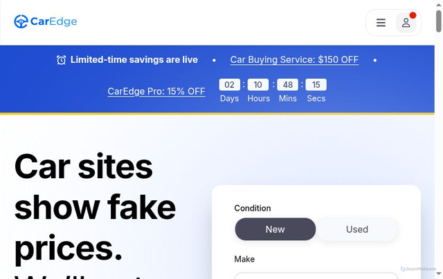 Security scan screenshot of https://caredge.com/