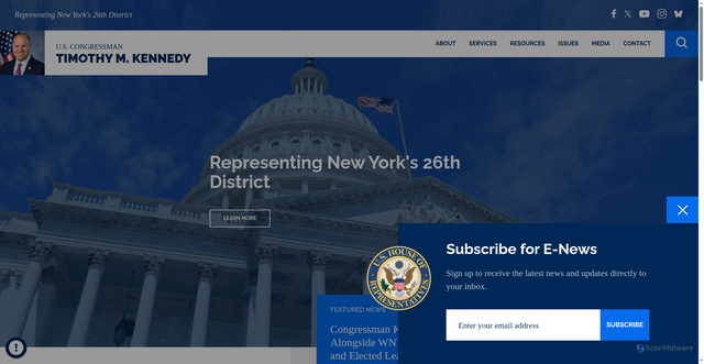 Security scan screenshot of https://kennedy.house.gov/