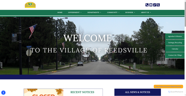 Security scan screenshot of https://reedsvillewi.gov/