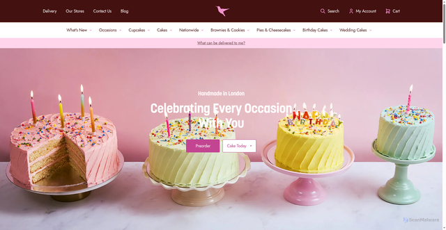 Security scan screenshot of https://hummingbirdbakery.com