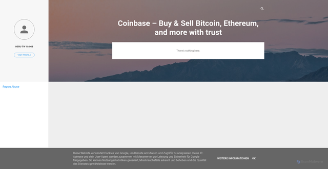 Security scan screenshot of https://coinbase2020.blogspot.com