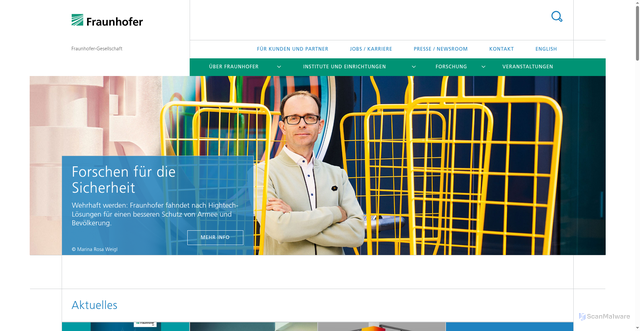 Security scan screenshot of https://www.fraunhofer.de/