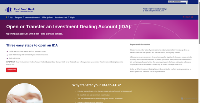 Security scan screenshot of https://online.firstfundb.com/investment-account/open-transfer-an-ida