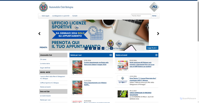 Security scan screenshot of https://www.bologna.aci.it/