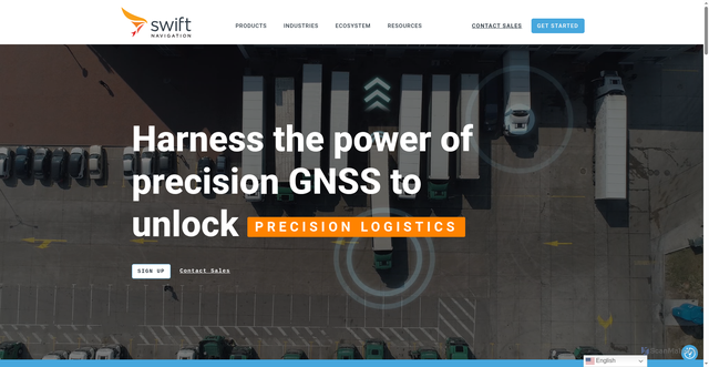 Security scan screenshot of https://swiftnav.com